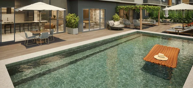 Perspectiva artÃÂ­stica: Piscina exclusiva Ã¢ÂÂ NID Alphaville