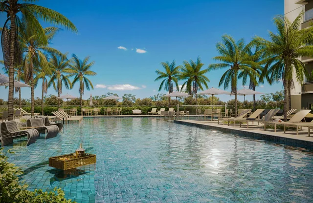 Perspectiva artÃÂ­stica: Piscina resort Ã¢ÂÂ NID Alphaville